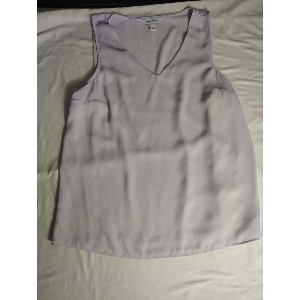 Nine West Womens Lavender Purple V-Neck Sleeveless Blouse Tank Top Size S NWT